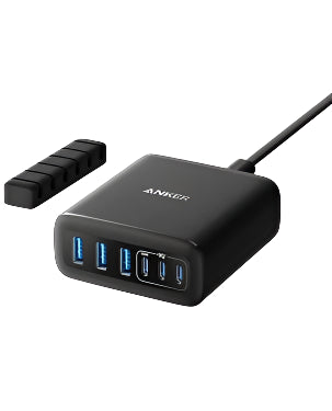 Anker 112W 6 Ports Multi-Device GaN Charger, black color, buy online in Qatar Anker 112W 6 Ports Multi-Device GaN Charger, black color, buy online in Qatar